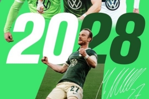 队史出场纪录保持者，官方：沃尔夫斯堡与队长阿诺德续约至2028年